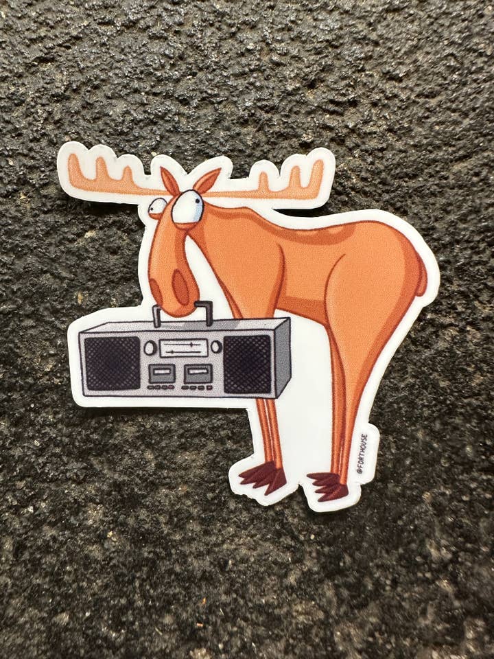 Moose Boombox Sticker for wholesale by FortHouse Studios