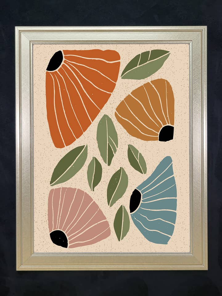 Boho Dreams I avec or tourbillonnant et tissu pour la vente par The Brightener Group