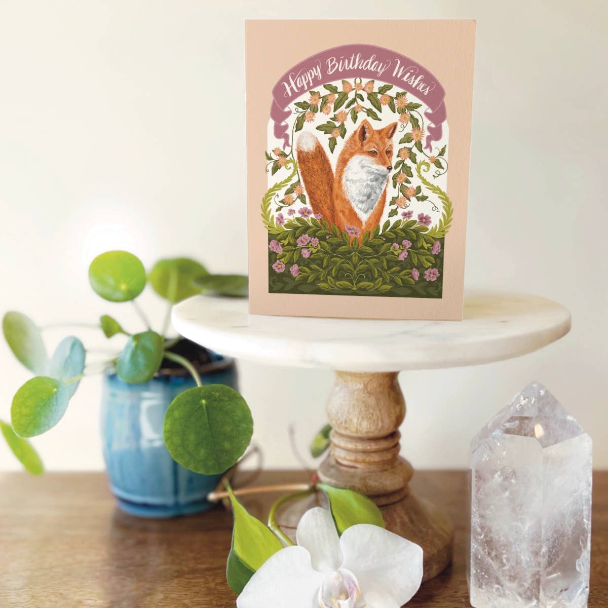 Folk Meadow - Wholesale Birthday Card - Fox in the Flowers Birthday Card2