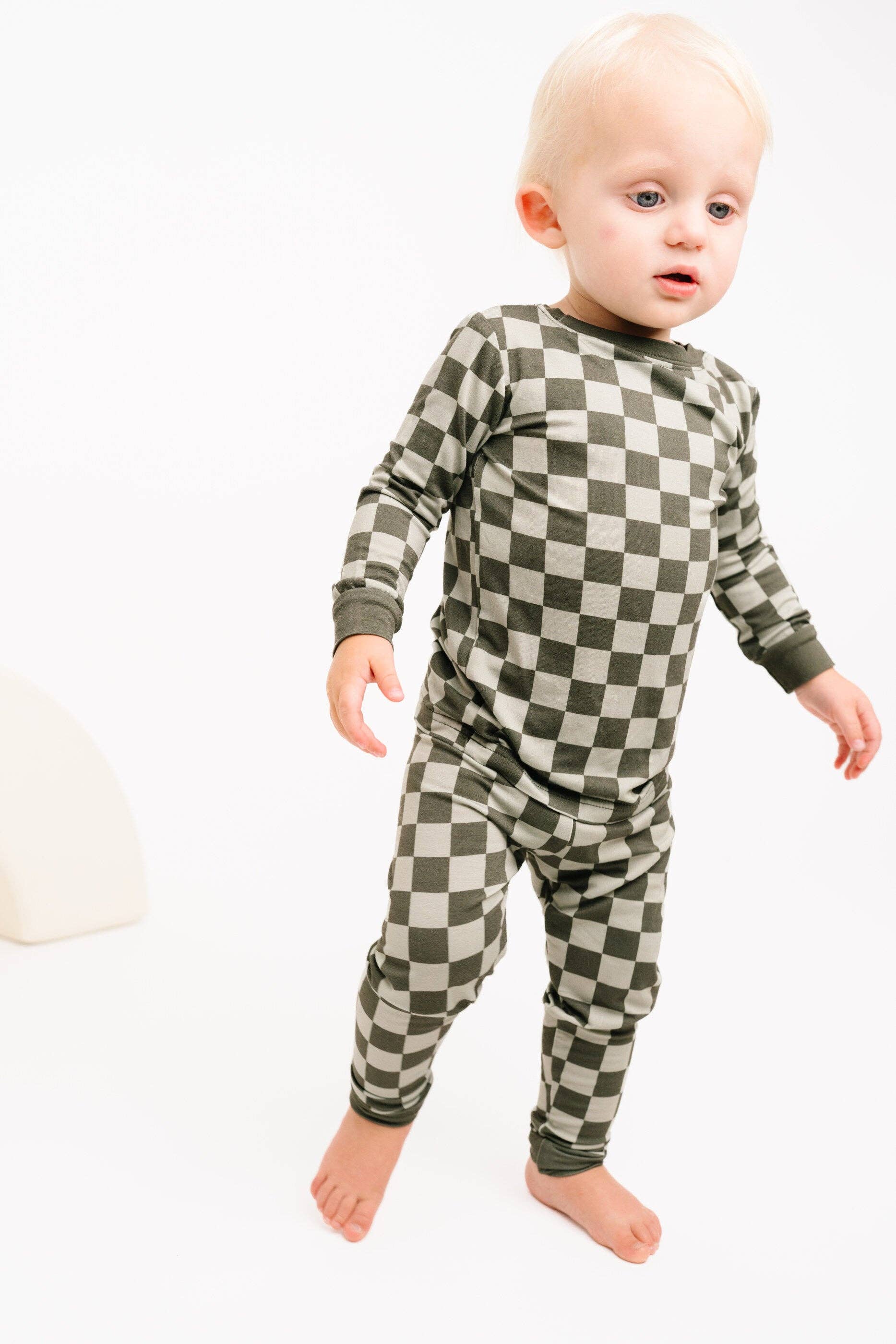 Little One Shop - Wholesale Top & Pant Set - Baby - Pine Checkered Bamboo Set8