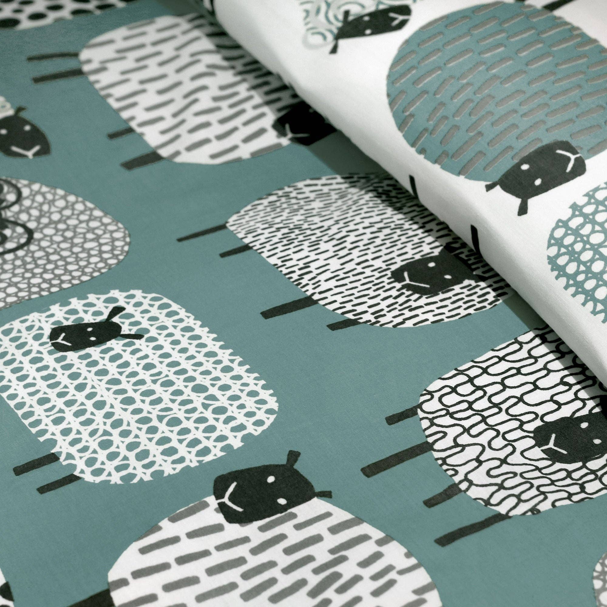 UW Home – wholesale Bedding set – Dotty Sheep Duvet Cover Set by Fusion in Duck Egg2