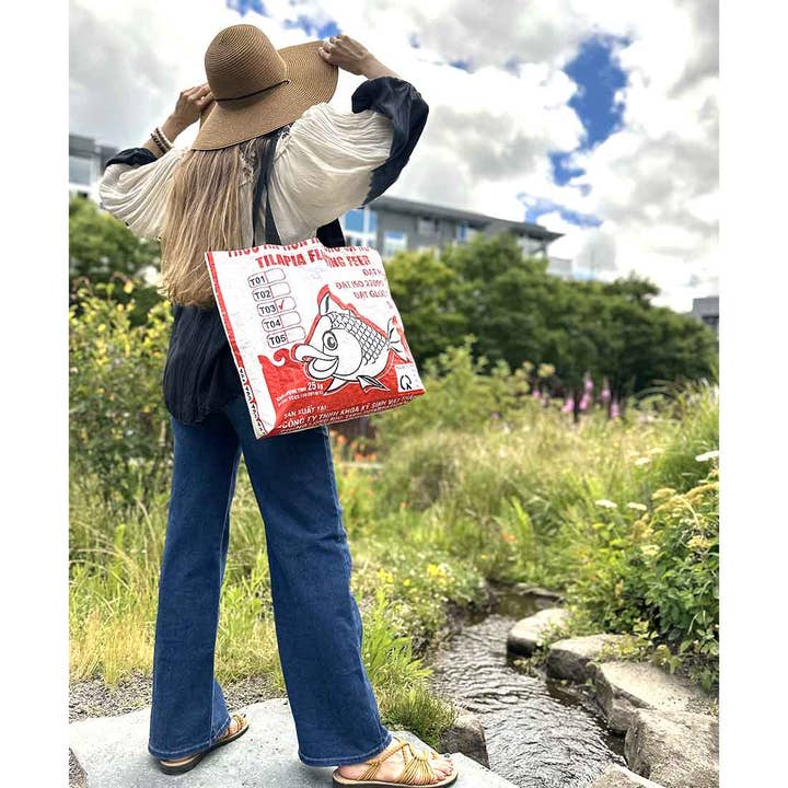 Malia Designs - Wholesale Grocery/Shopping Bag - Fun Fish Recycled Shopping Tote - Great Beach Bag - Eco Tote2