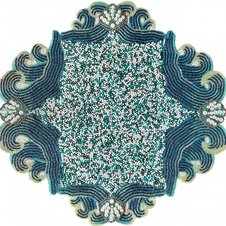 Surf Beaded Placemat , Set of 2 for wholesale by JO & PA