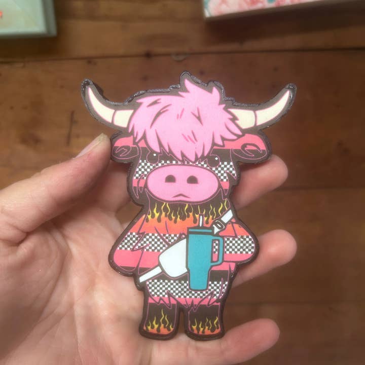 The Boujee Highlander Cow Car Freshie for wholesale by Southern Vinyl Creations