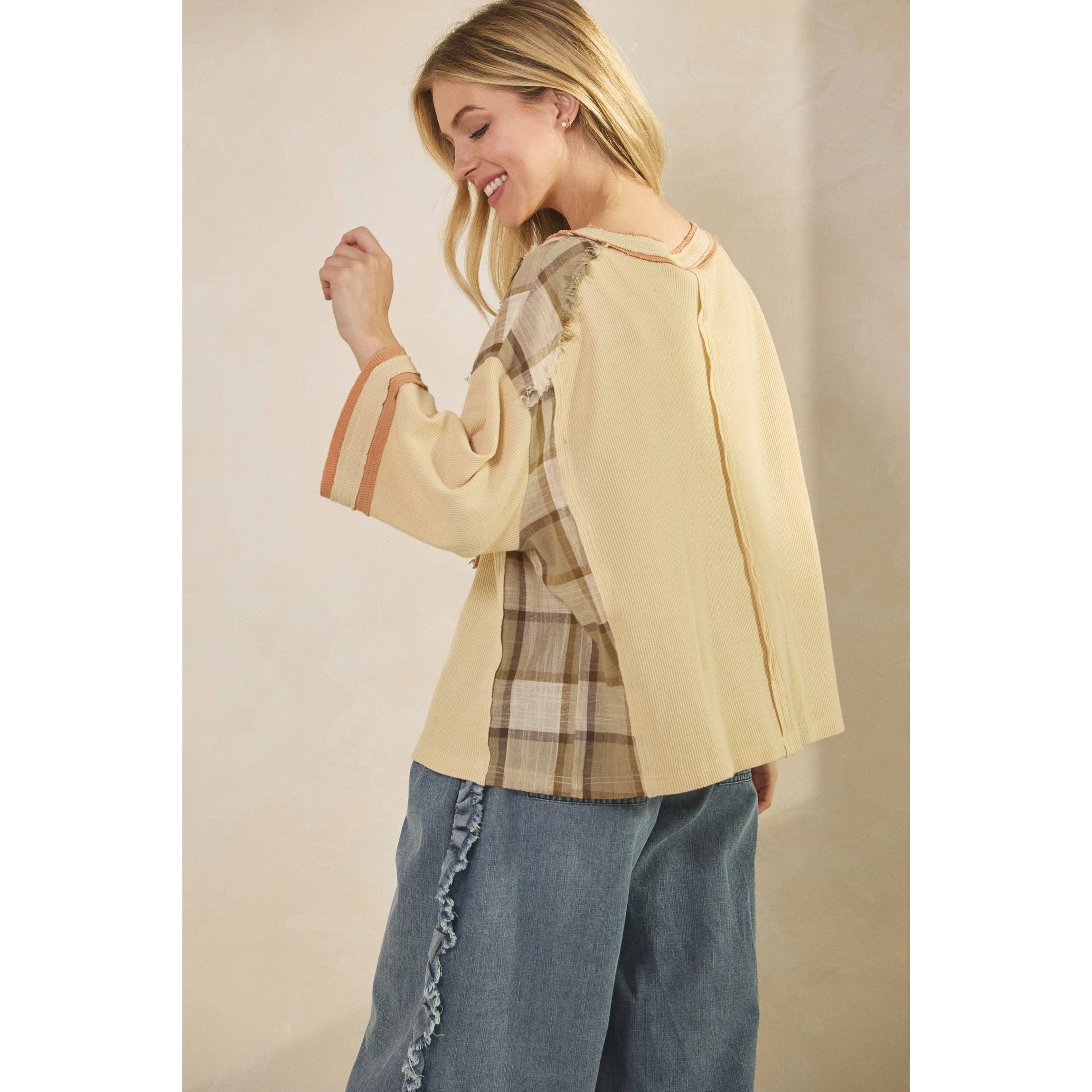 Sage + Fig – Großhandel T-Shirt – Damen – BOHO BLOOM WAFFELSTRICK-T-SHIRT11