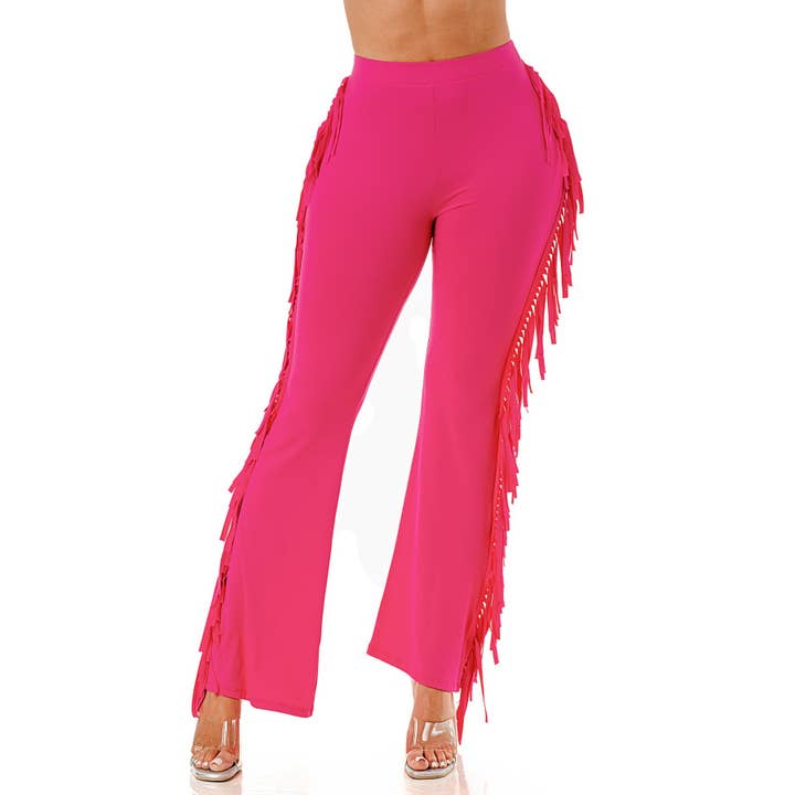 DORCAS - Wholesale Pants - Women's - Side Fringe Flare Leg Pants