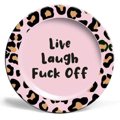 Plates 'Live Laugh Leopard Print' for wholesale by ART WOW