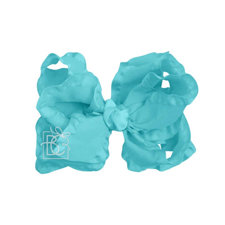 Beyond Creations, LLC - Wholesale Hair Bow - Kids - DOUBLE RUFFLE BOW ON CLIP47