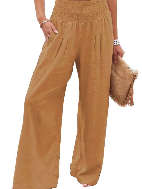 Lily Clothing - Wholesale Pants - Women's - Cotton and linen loose-fitting wide-leg pants5