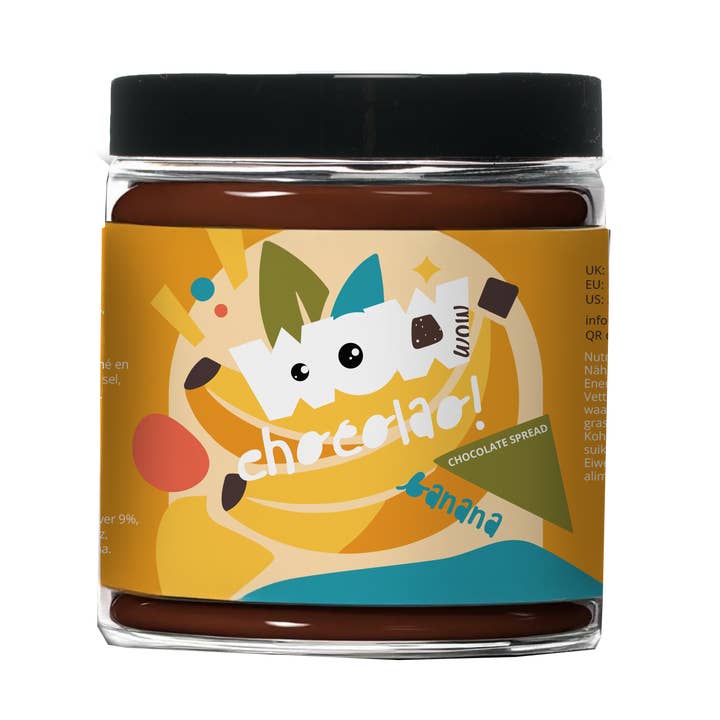 Banana chocolate Spread - 250ml for wholesale by WOW Chocolao!