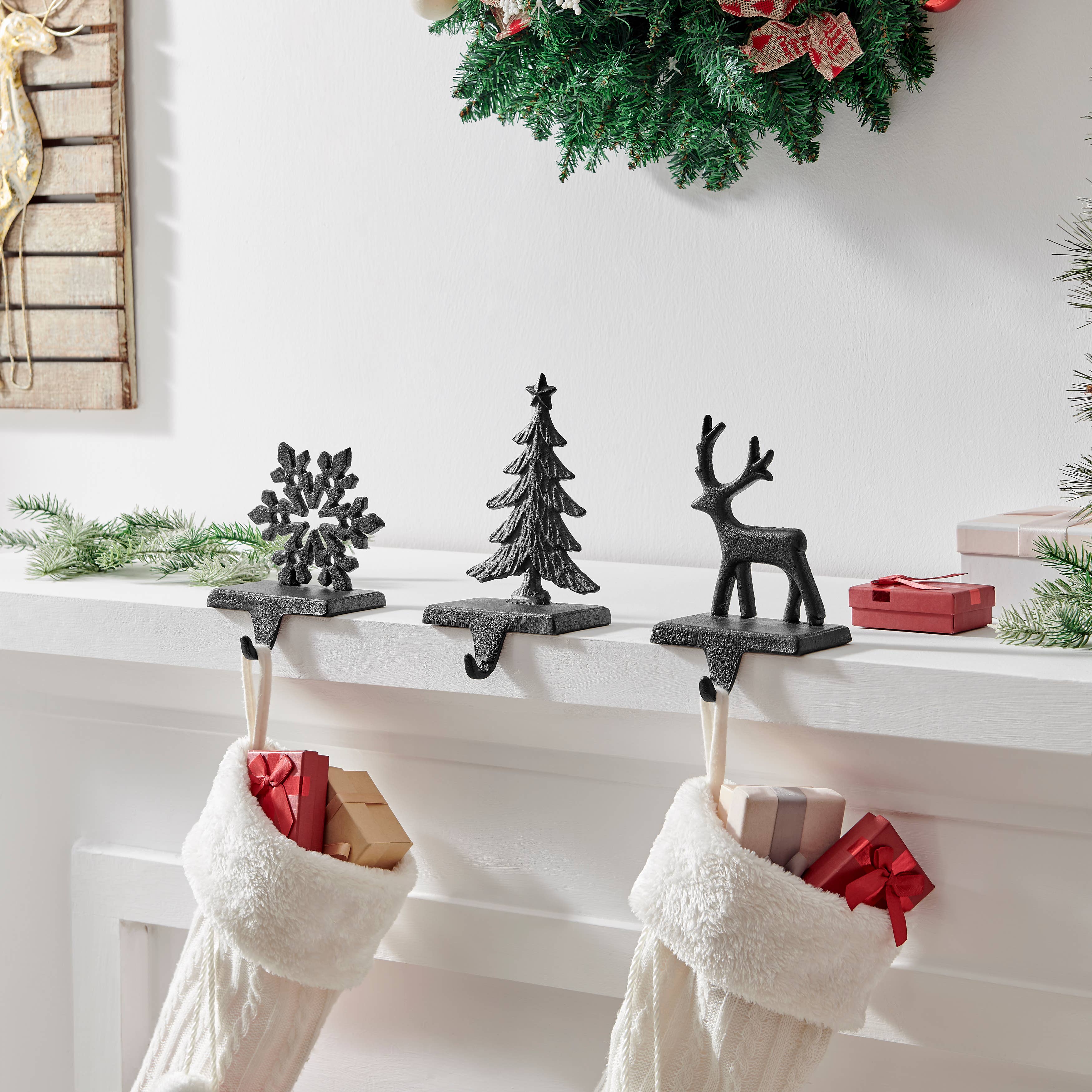 Danya B - Wholesale Christmas Decoration - Holiday Sculpture Christmas Mantel Stocking Hook Set of 34