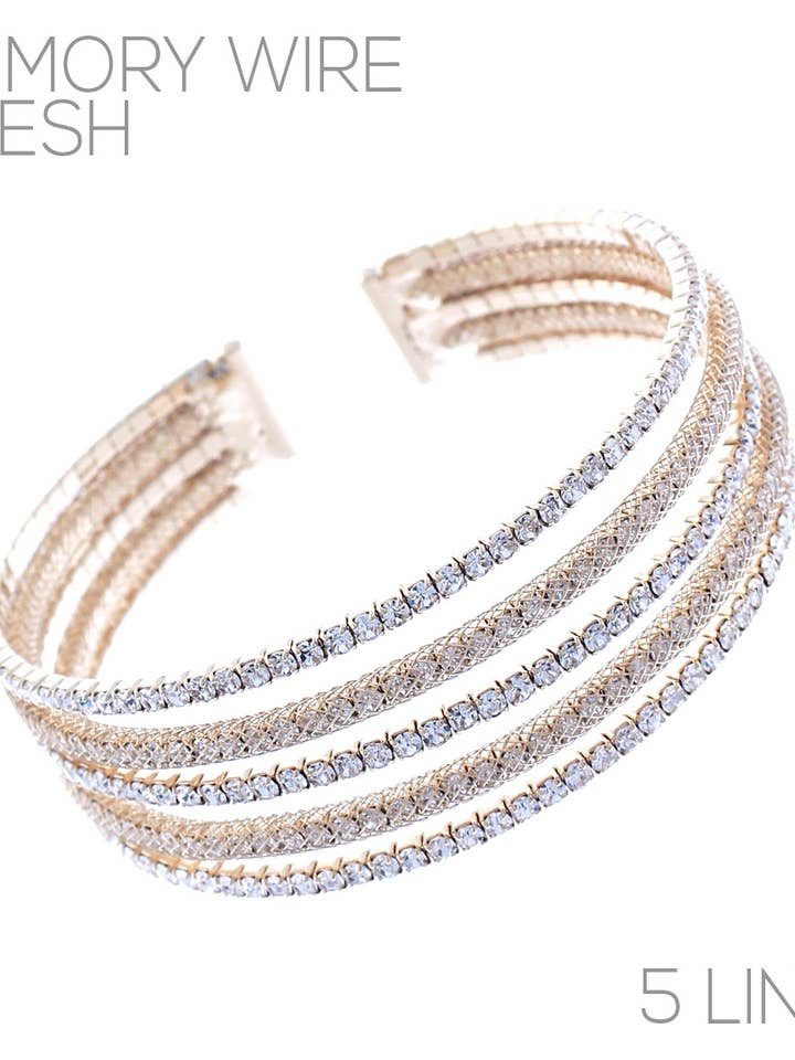Gold Rhinestone Cuff Bracelet for wholesale by Accessorize Me