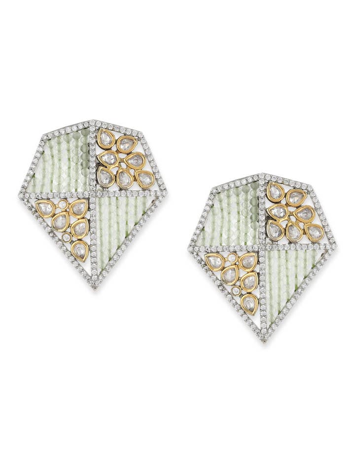 Brincos Kundan Onyx por atacado de Ritu Singh