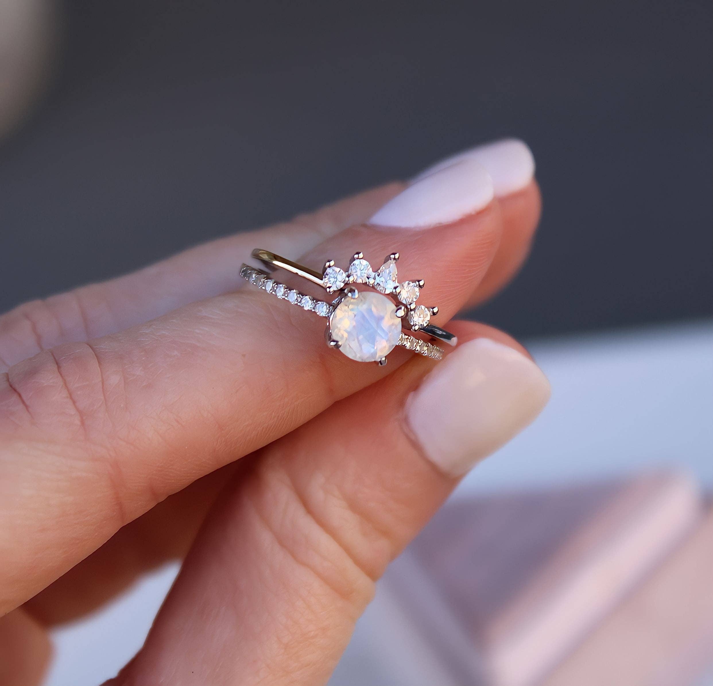 Vivian Grace Jewelry - Wholesale Multi-Stone Ring - Petite Ava Moonstone Ring Set2