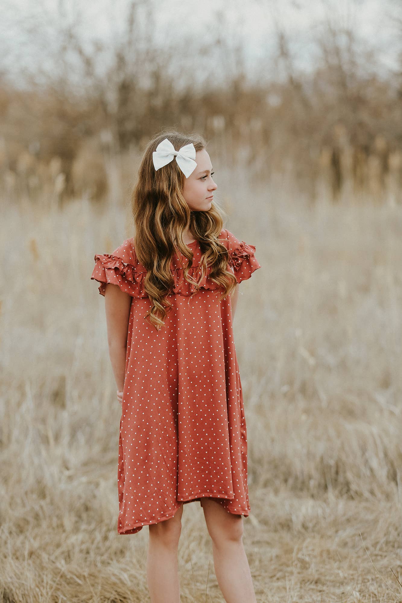 Navy Fields – Engroshandel Kjole - Børn – Posey Mauve Heart Kjole2