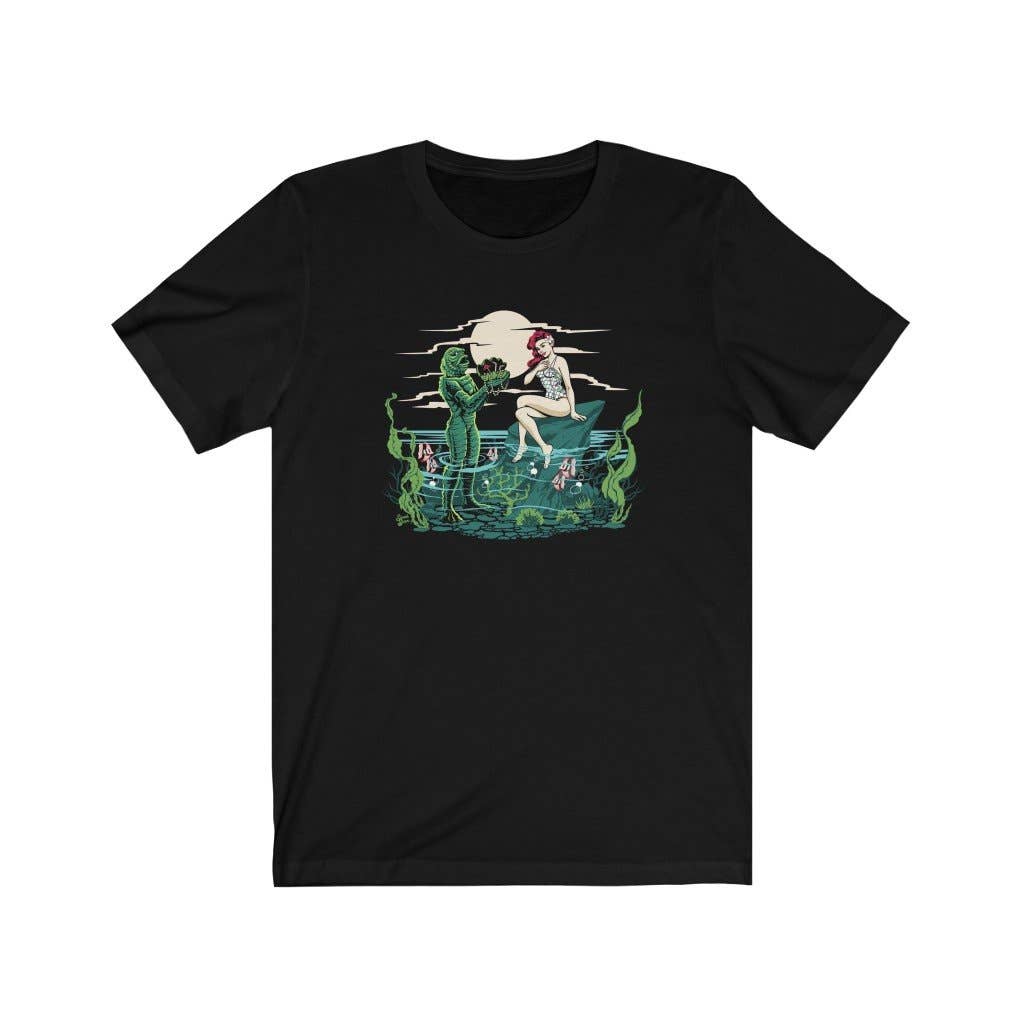 Sweet Siren Designs - Wholesale T-Shirt (Graphic) - Unisex - Mid Century Swamp Horror Couple - Unisex Tee0