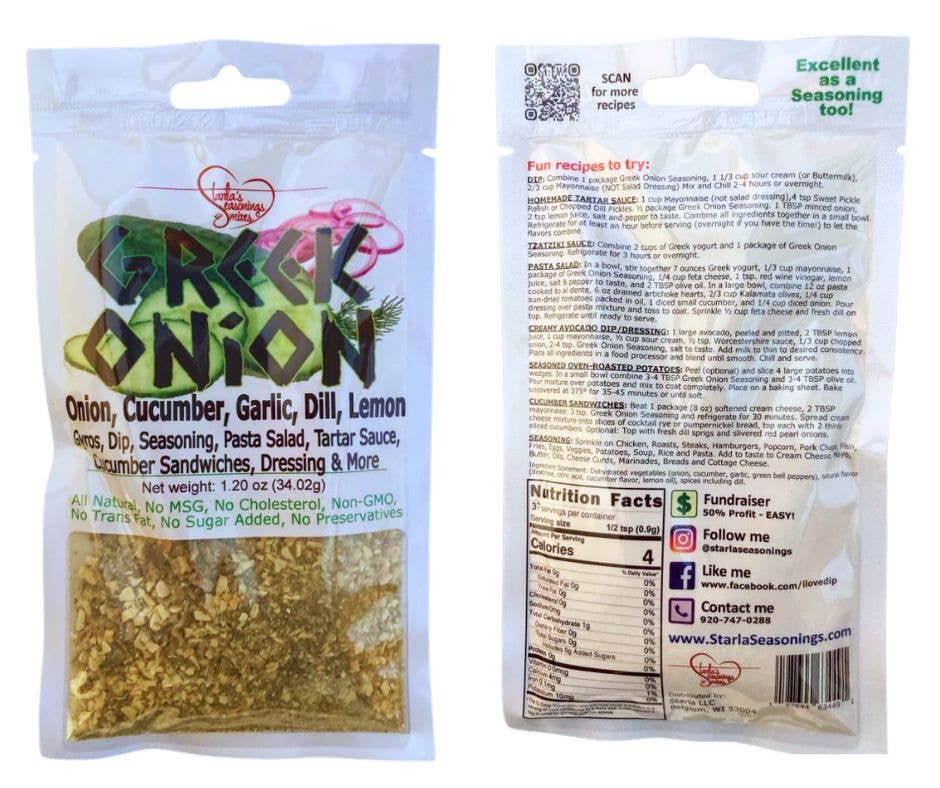 Starla's Seasonings, Dip & Mixes - Wholesale Dip - Greek Onion Seasoning Mix or Greek Onion Dip Mix1