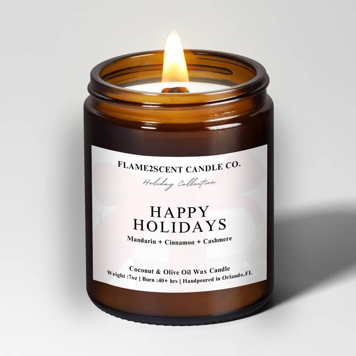 Frohe Feiertage - Amber Jar für den Großhandel von Flame2scent Candle Co.