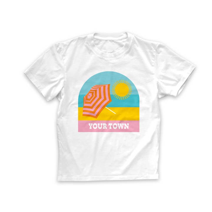 Personalized City Toddler T-Shirt - Beach Umbrella View for wholesale by Rock Scissor Paper