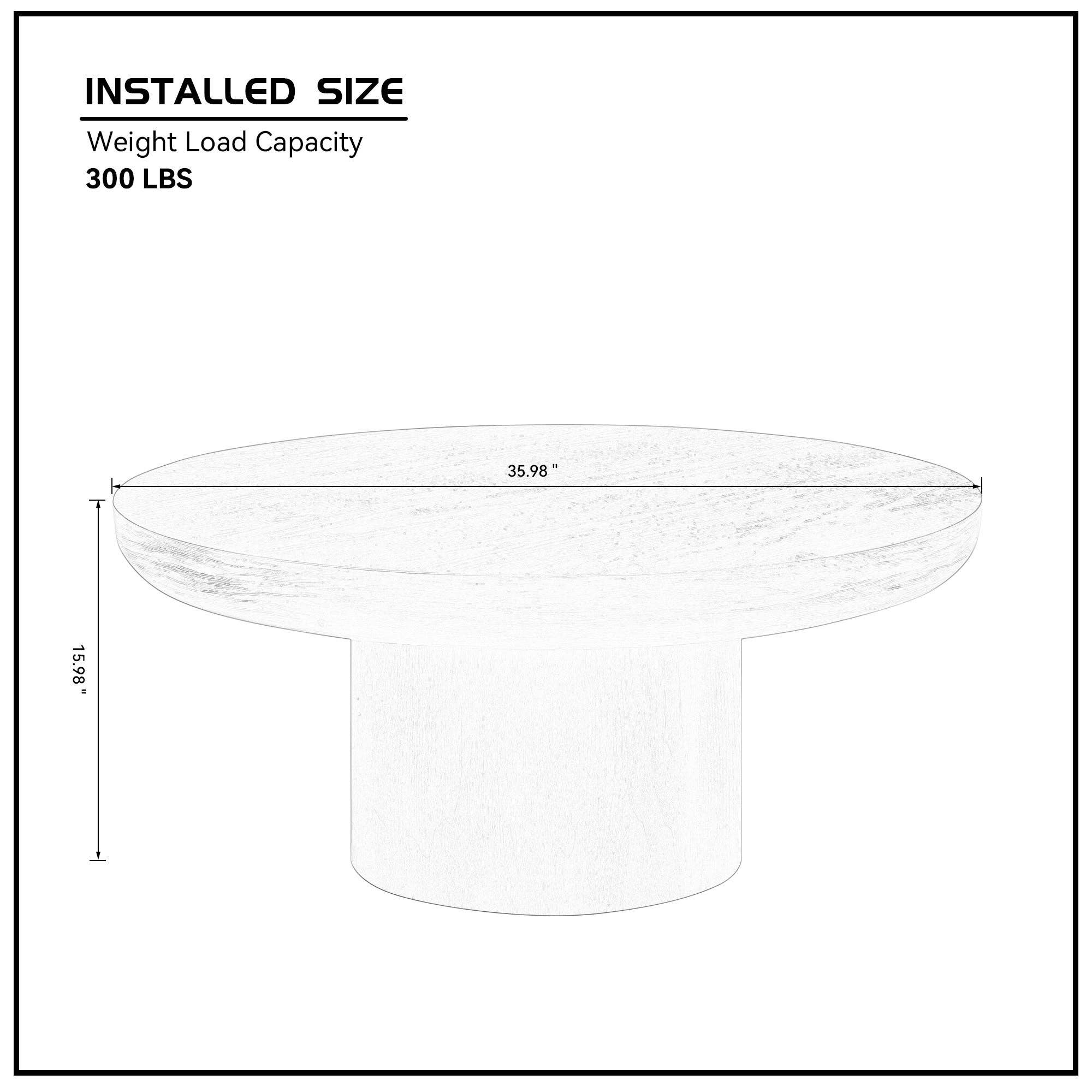 HOMYCASA DESIGN INC - Wholesale Coffee Table - Brutoni 36" Round Soild Wood Coffee Table with Sculpted Pedestal Base6