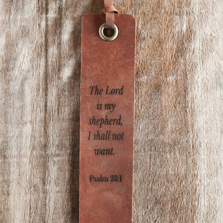 Jubilee Trading Co. | Ethical Trade Decor + Accessories - Wholesale Bookmark - The Lord is my Shepherd Leather Bookmark2