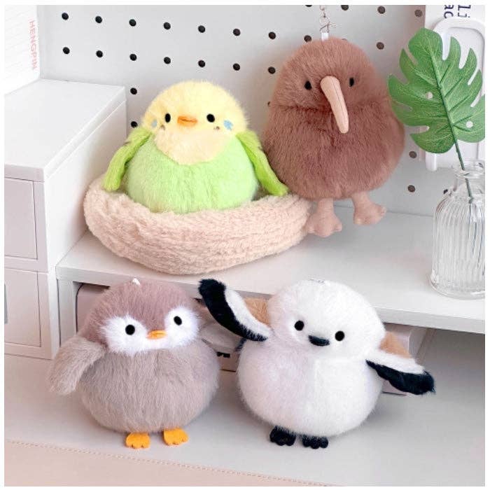 K-Wonderland - Wholesale Keychain - Women's - Fluffy Big Bird Plush Keychain – 4 Adorable Designs Random6