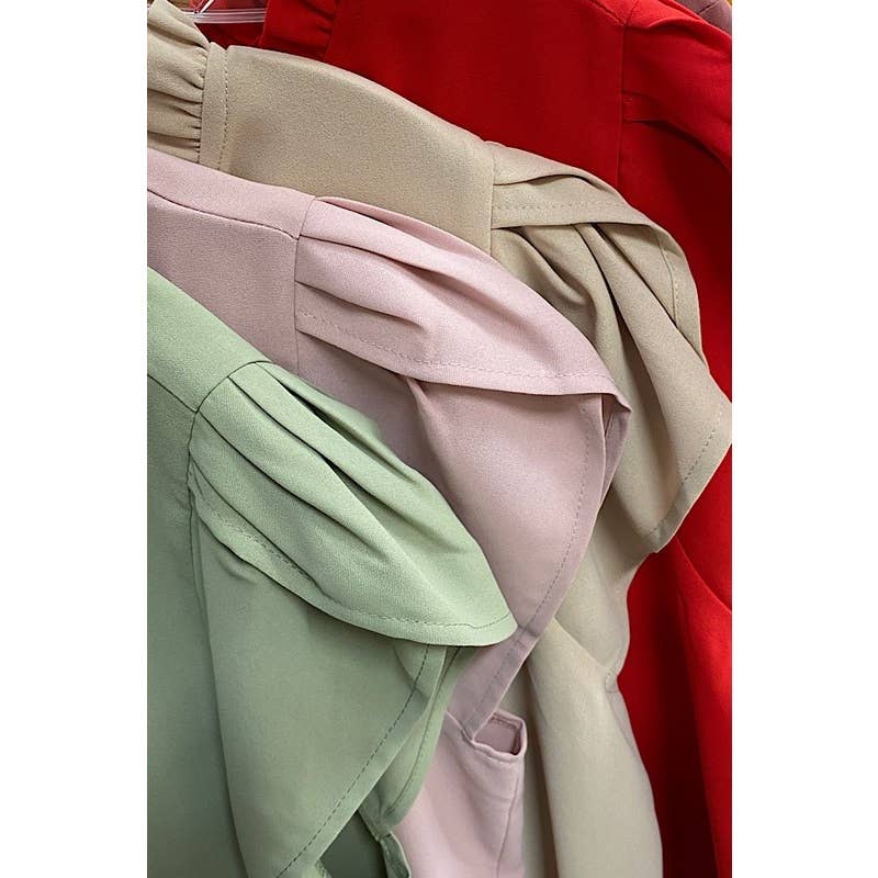 Curve Market - Vendita all'ingrosso Camicetta - Donna - CAMICETTA CON MANICHE A TULIPANO CON VOLANT TAGLIE FORTI1