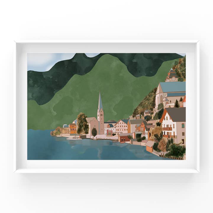 Hallstatt Austria Artwork - Wall Art Print for wholesale by Lauren Felice