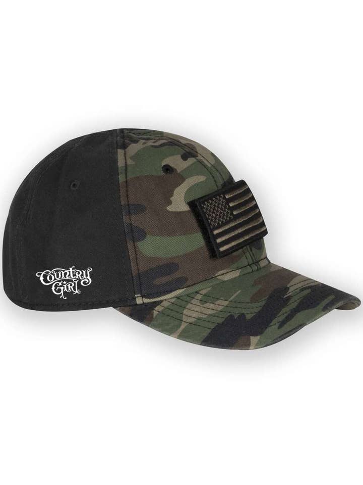 Country Girl® Hut mit amerikanischer Flagge, Camouflagge, Grün für den Großhandel von Country Girl Store