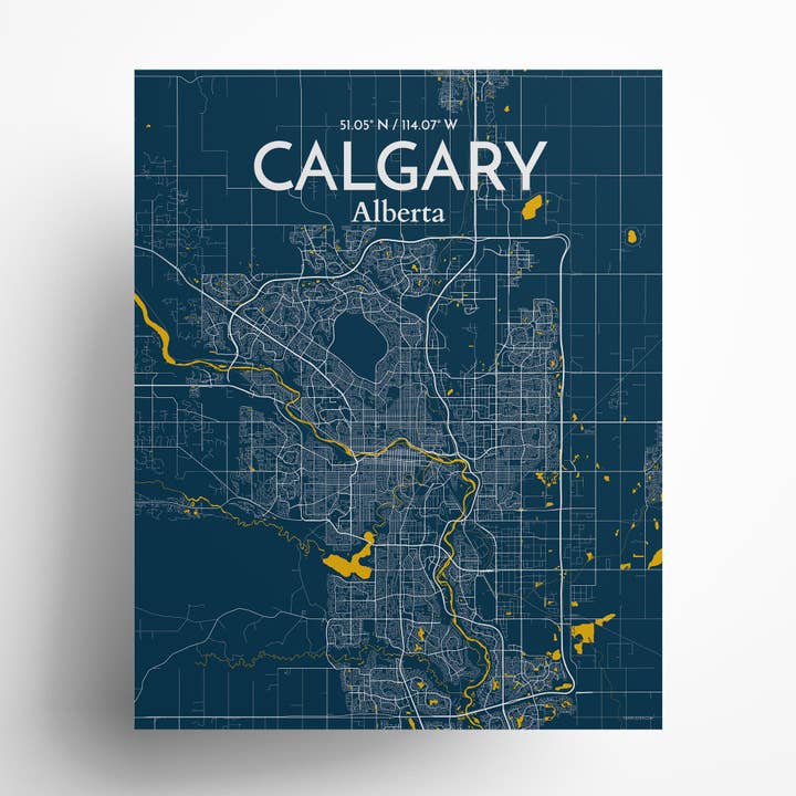 Affiche Carte de la ville de Calgary pour la vente par OurPoster.com