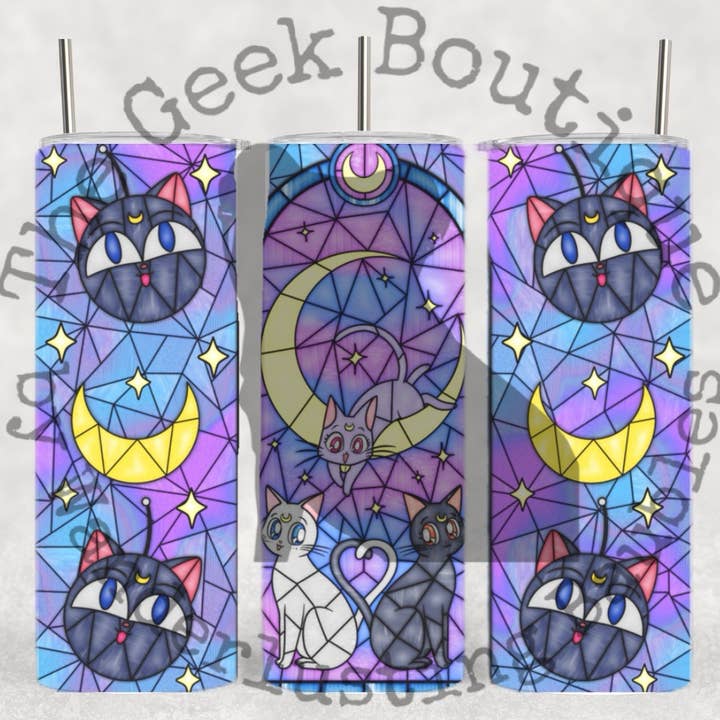 SM Cats Luna Artemis Anime Cartoon Tumbler for wholesale by The Geek Boutique