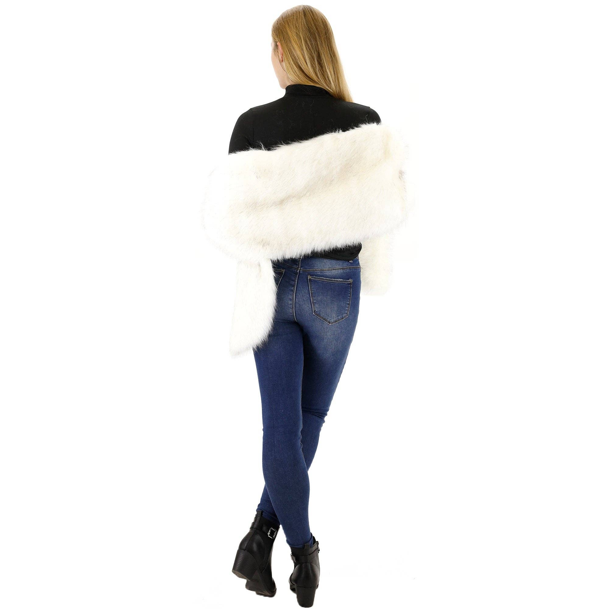 TAPA fashion - Wholesale Fur/Faux Fur Coat - Women's - Faux Fur Shawl Wide P373 (3PC)24