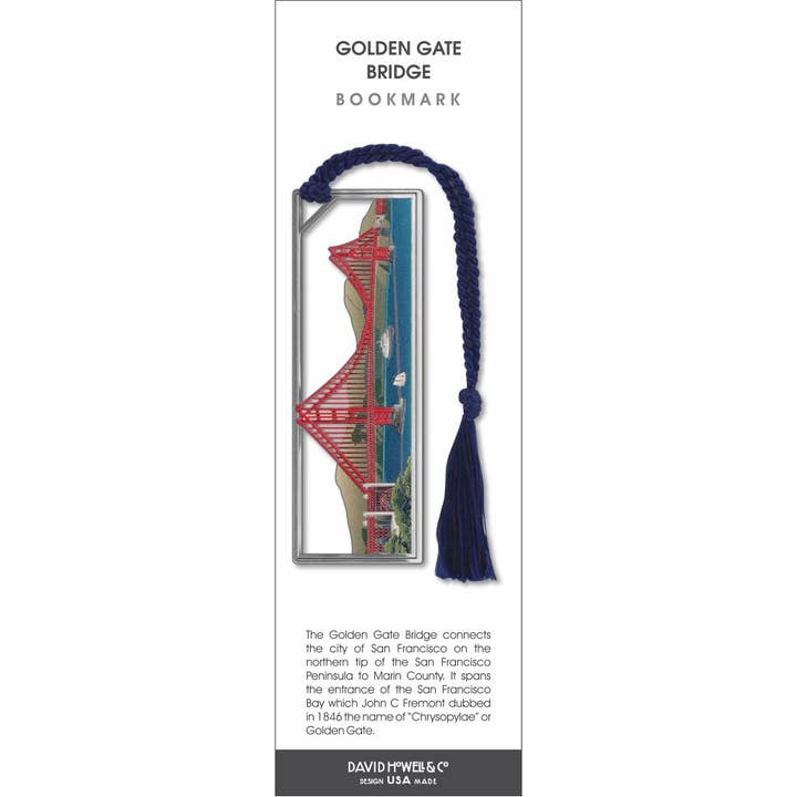 David Howell and Company - Wholesale Bookmark - Golden Gate Bridge Metal Bookmark, MADE in USA1