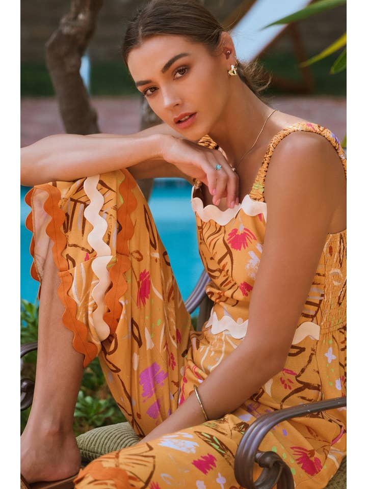 Mandarino Tuta midi stampata conversazionale in vendita all'ingrosso su Faire2