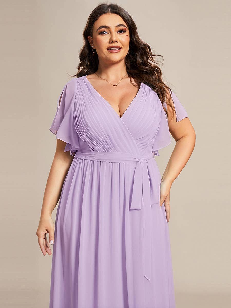 Ever-Pretty - Vente Robe – femme - Robes de soirée à volants à manches courtes exclusives B2B58