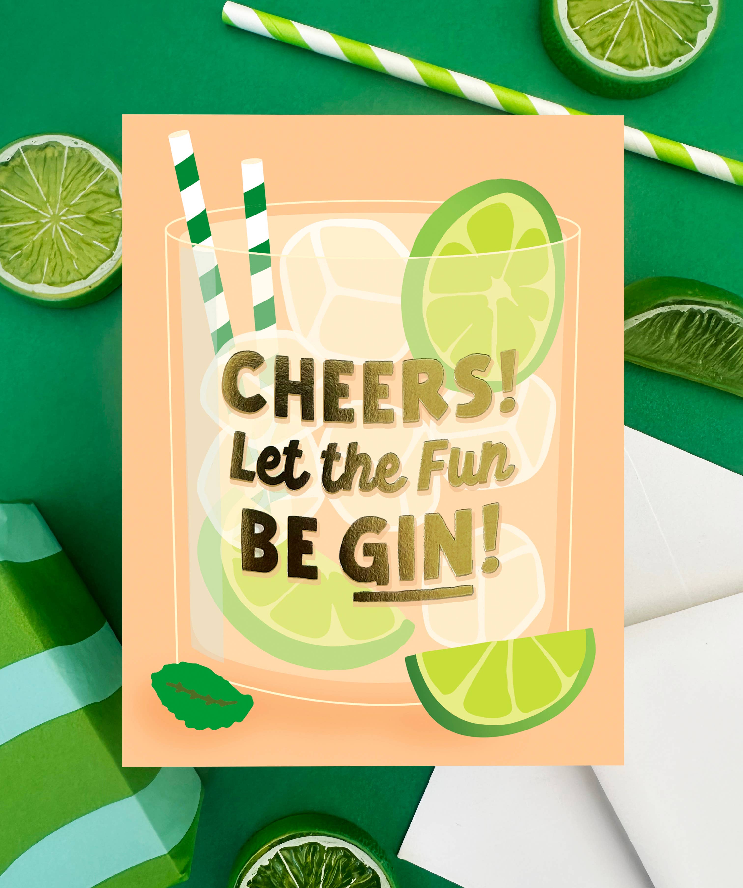 The Social Type - Wholesale Congratulations Card - Let the Fun Be GIN! Congrats Card2