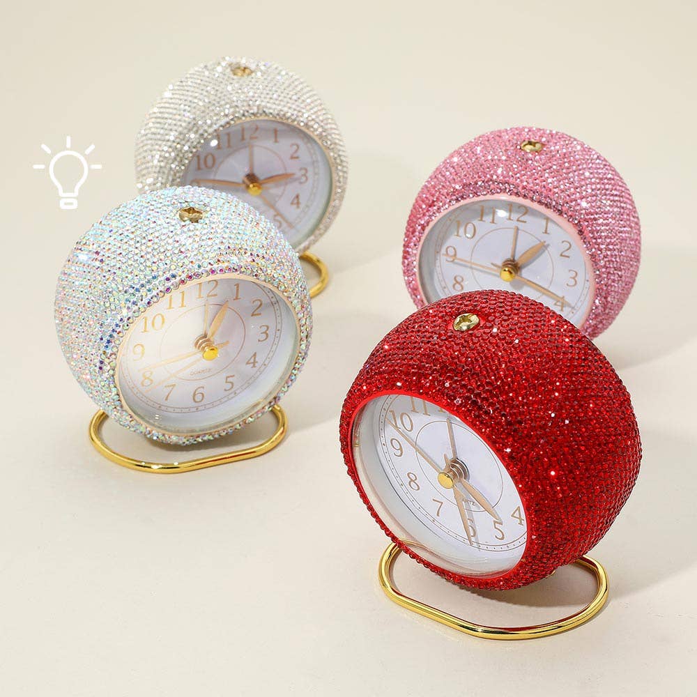 Sensibling Corp. - Wholesale Desk Clock - Light Up Bling Rhinestone Studded Quartz Table Clock10