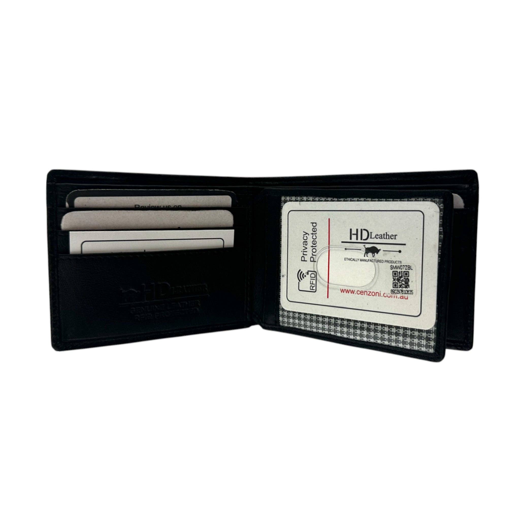 Black SMW07Z ~ Sheepskin Men's Wallet - zippered note compartment for wholesale on Faire0