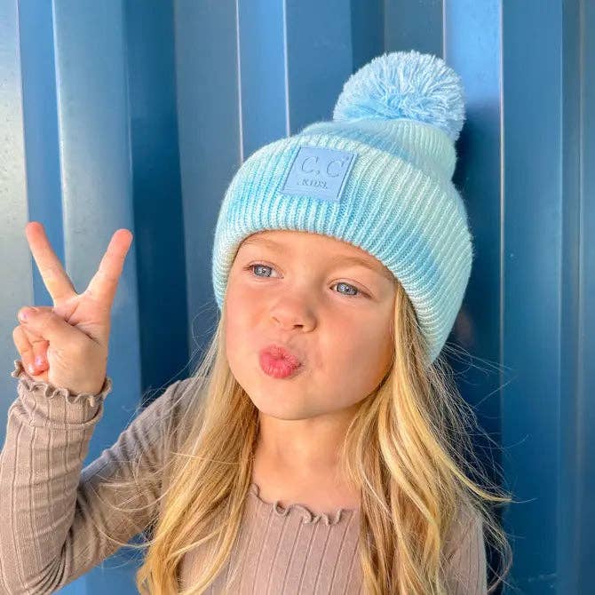 KIDS Tie Dye Pom C.C Beanie KIDS7380POM for wholesale by C.C Beanie