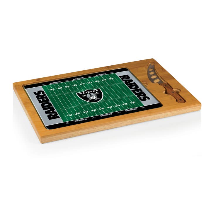 Las Vegas Raiders Icon Glass Cutting Board for wholesale by Picnic Time Family of Brands