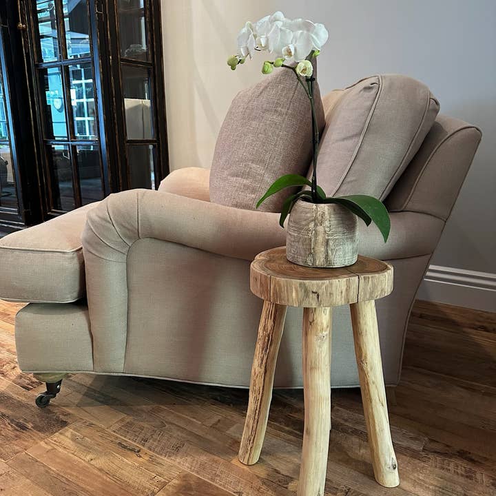 Sandstone & Sage - Wholesale Stool - Teak Wooden Stool Side Table,Small Nightstand Bathroom Caddy4