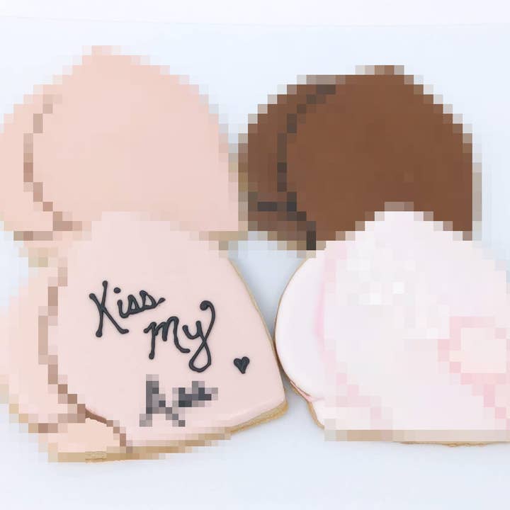 Big Butt Royal Icing Sugar Cookies for wholesale by Wild Angel Treats, LLC