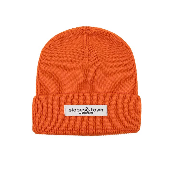 Kinderen Merino Wol Muts Zonsondergang Oranje voor wholesale door Slopes&Town