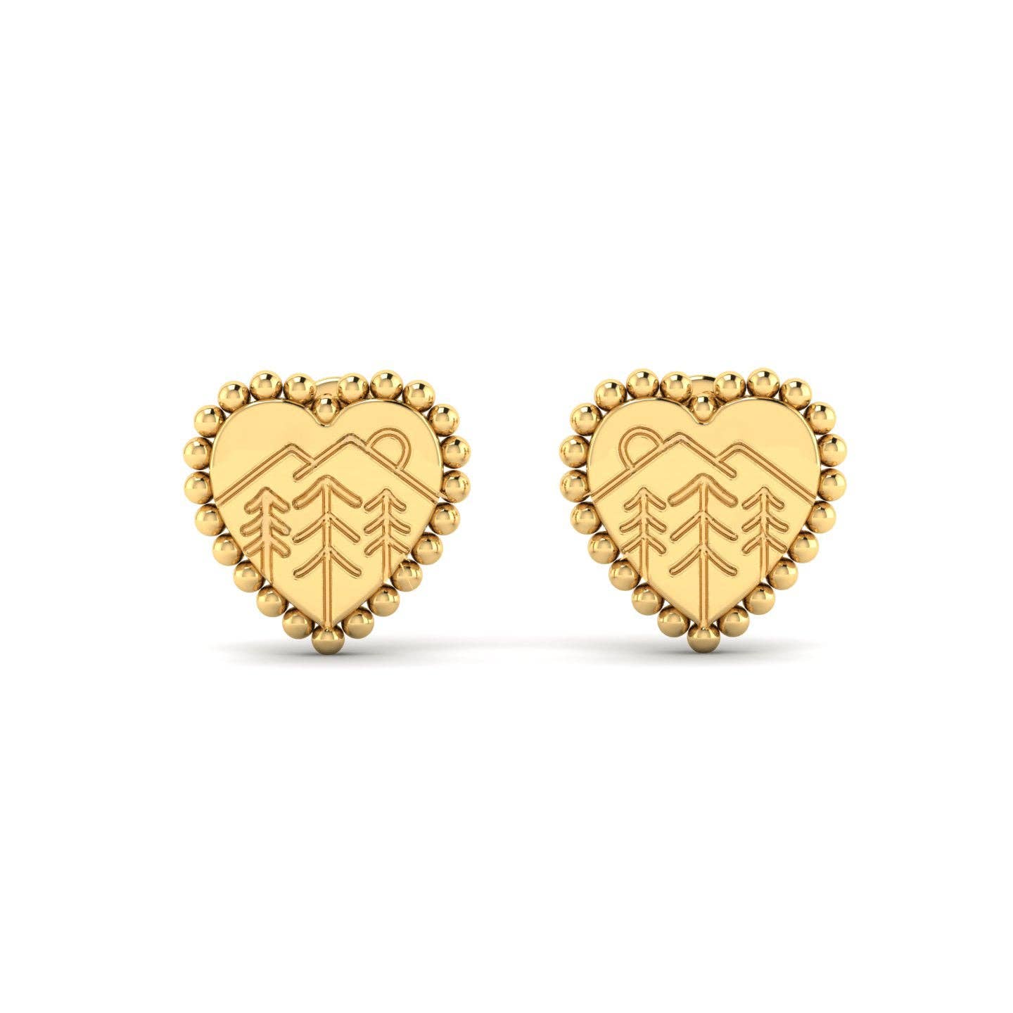 Woidladl - Vendita all'ingrosso Orecchini a bottone - Orecchini a forma di cuore WALDLIEBE2