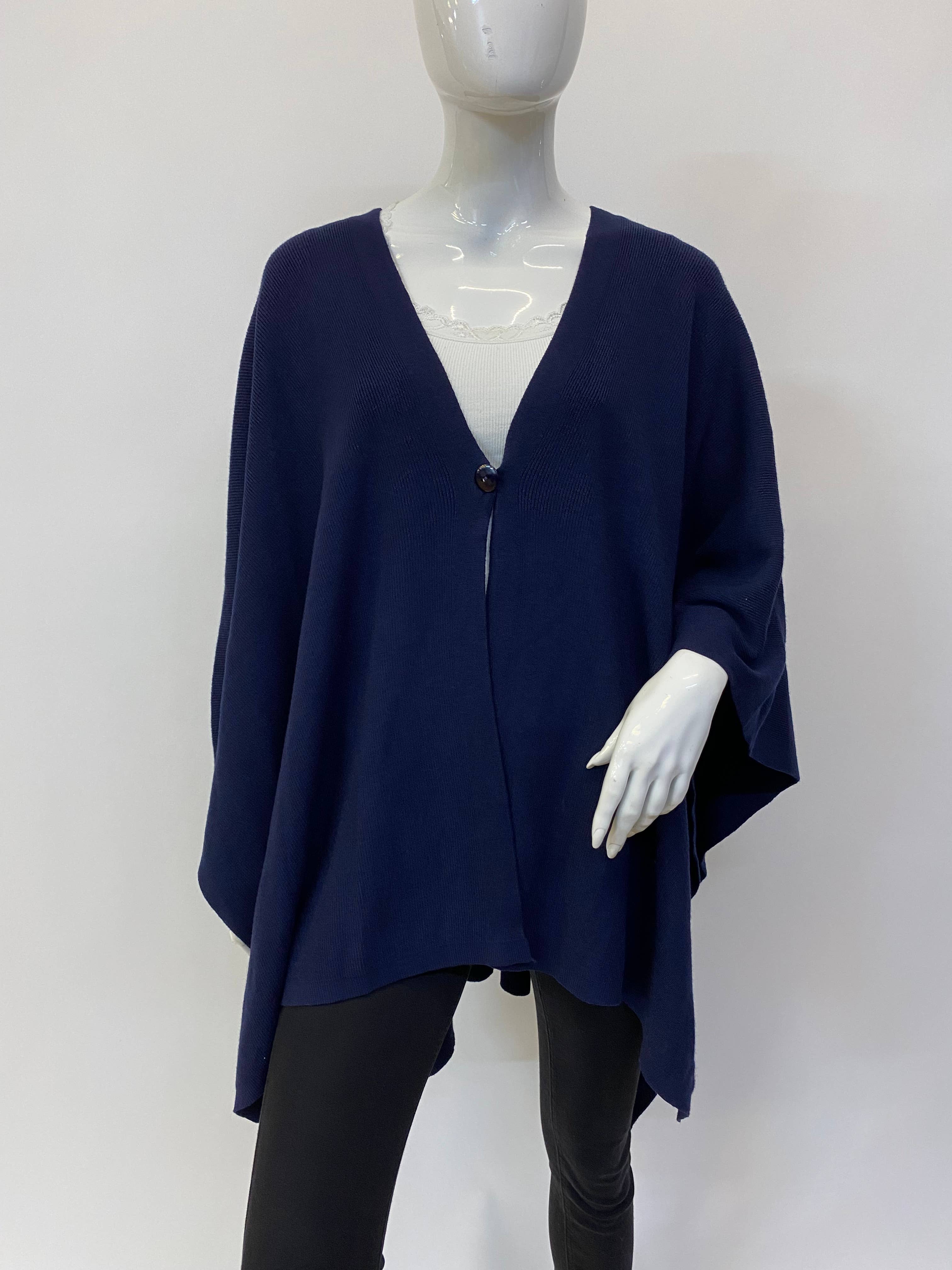 ORNELLA PARIS - Wholesale Poncho - Women's - Ponchos with one button LEL-G8757

16