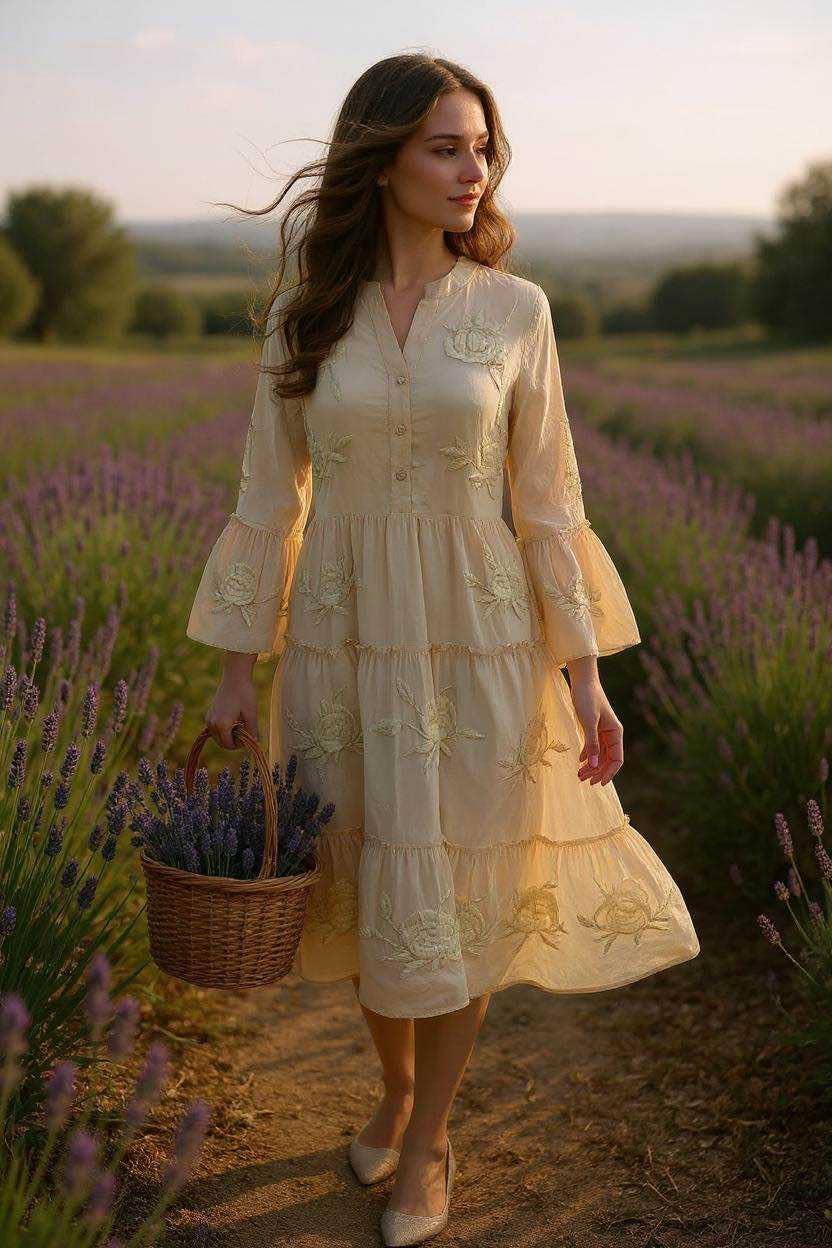 SWEET MAGIC MODA Y COMPLEMENTOS - Vendita all'ingrosso Vestito - Donna - Abito in cotone ricamato stile boho chic4