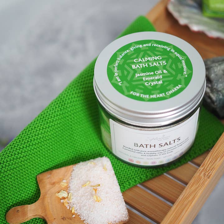 Sels de bain aromathérapie apaisants à l'huile de jasmin pour la vente par Zephorium Soul Tonic