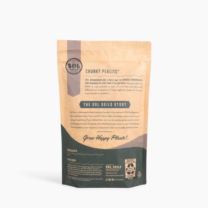 Sol Soils - Wholesale Planting/Potting Soil - Amendments (2Qt) Chunky Perlite