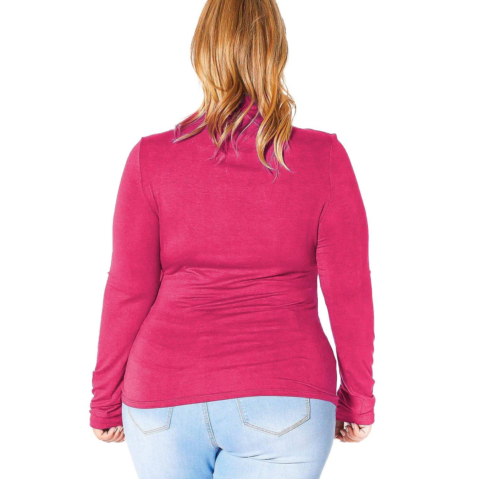 Robin K – wholesale Stickad topp - Dam – Plus size långärmad polotröja med åtsittande passform7