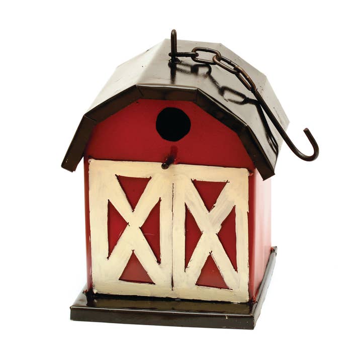 Hanging Metal Farm Birdhouse for wholesale by Rustic Arrow